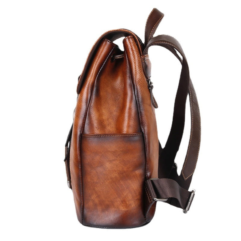 Layer Cowhide Retro Genuine Leather Colored Backpacks