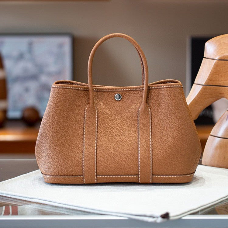 Women's Wax Line Leather Portable Large Capacity Handbags