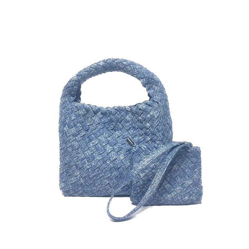 Women's Beautiful Denim Hand-woven Snowflake Vintage Handbags