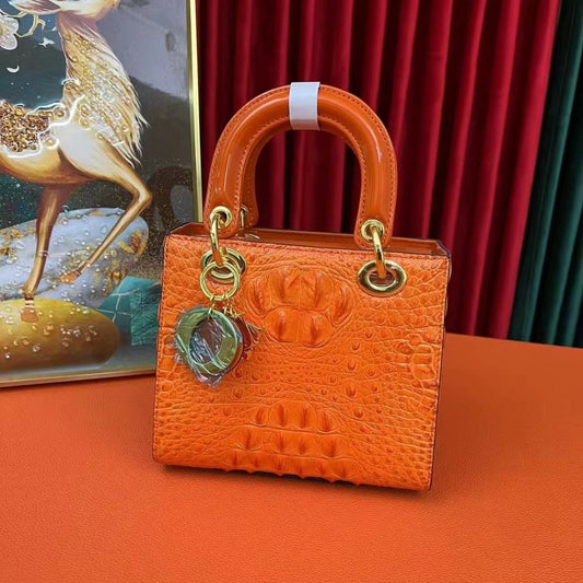 Women's Pattern Genuine Leather Glossy Diana Bride Handbags