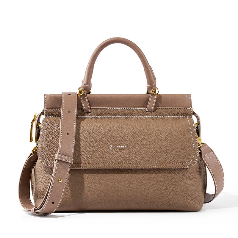 Women's First Layer Cowhide Leather Commuter Large Shoulder Bags