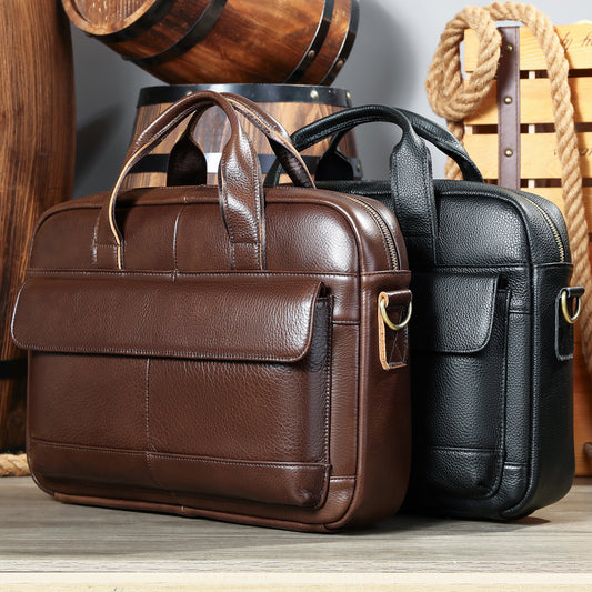 Men's Genuine Leather Large Capacity Computer Business Men's Briefcases