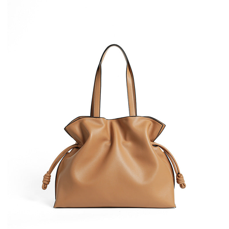 Women's Leather Folds Cloud High-grade Cowhide Lucky Shoulder Bags