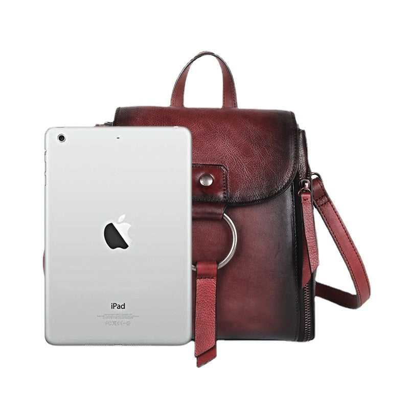 Women's Retro Brushed Color First Layer Cowhide Shoulder Bags