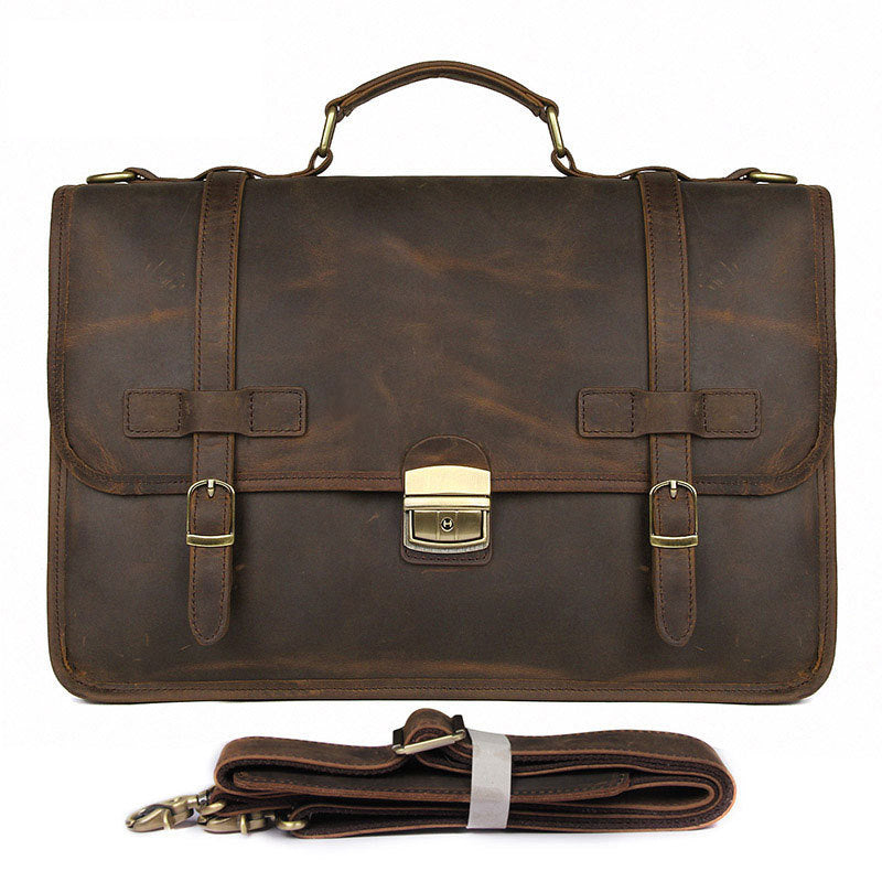 Men's Winter British Style Genuine Leather Exquisite Men's Briefcases