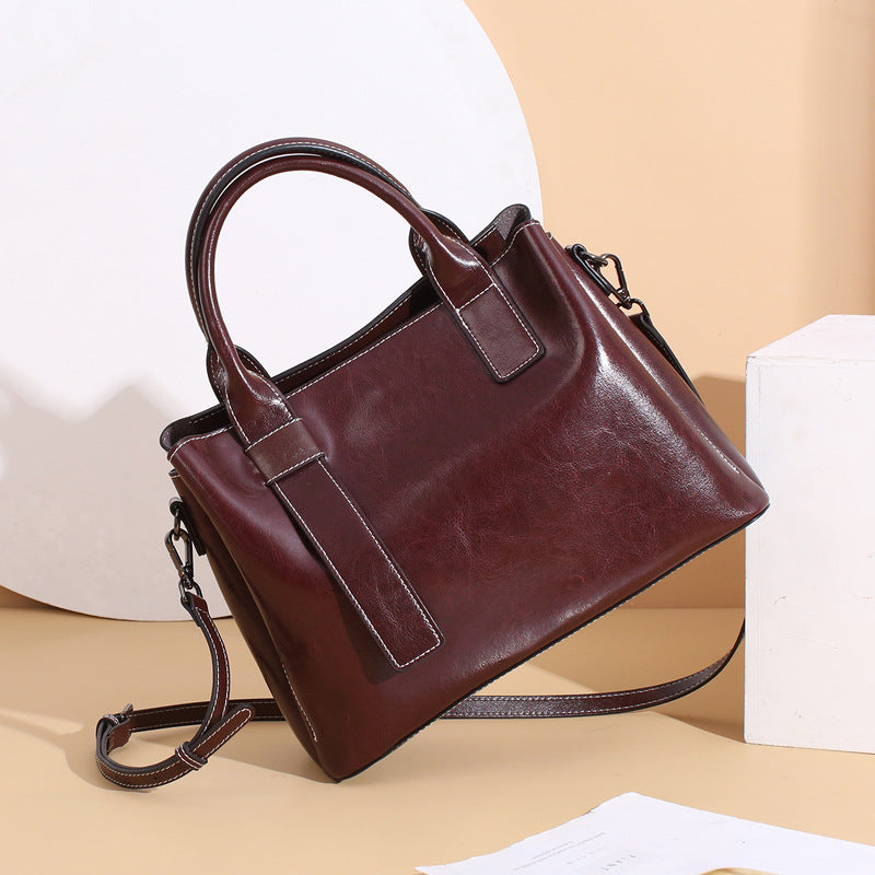 Women's Fashion Large Capacity Genuine Leather Advanced Handbags