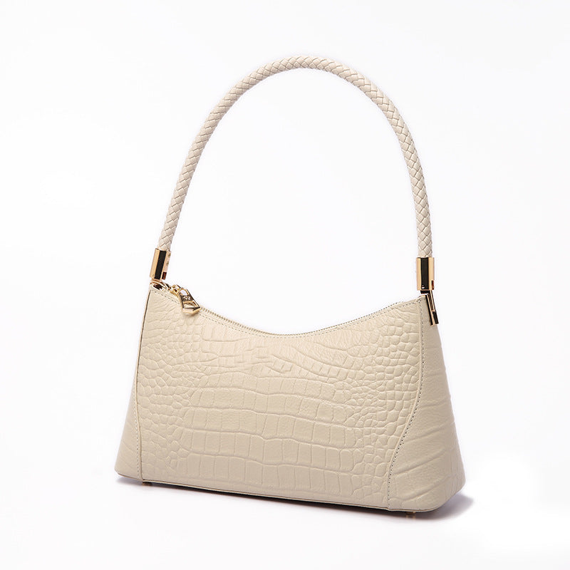 Women's Trendy Genuine Leather Underarm High-grade Minority Crocodile Pattern Shoulder Bags