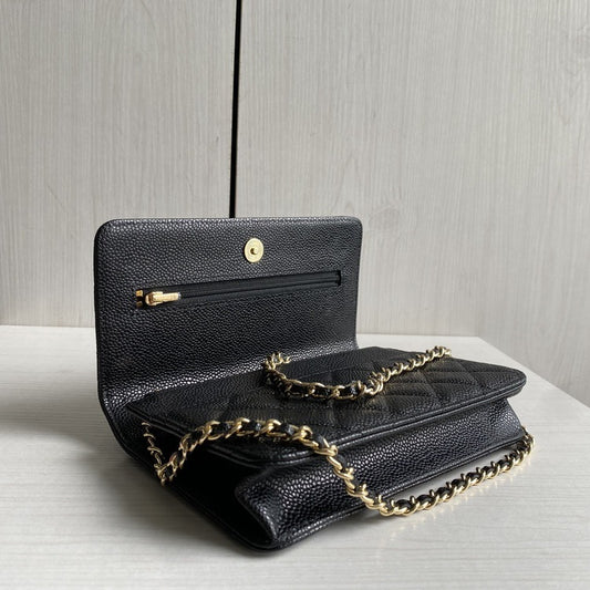 Snap Classic Style Caviar Pattern Sheepskin Chain Crossbody Bags