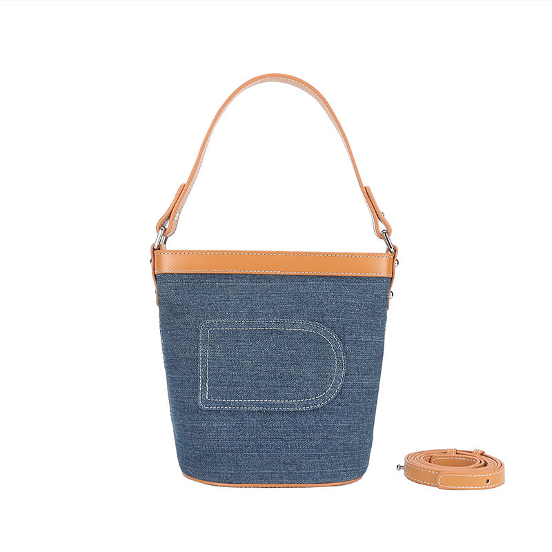Women's Fashion Stitching Denim Canvas Retro Shoulder Bags