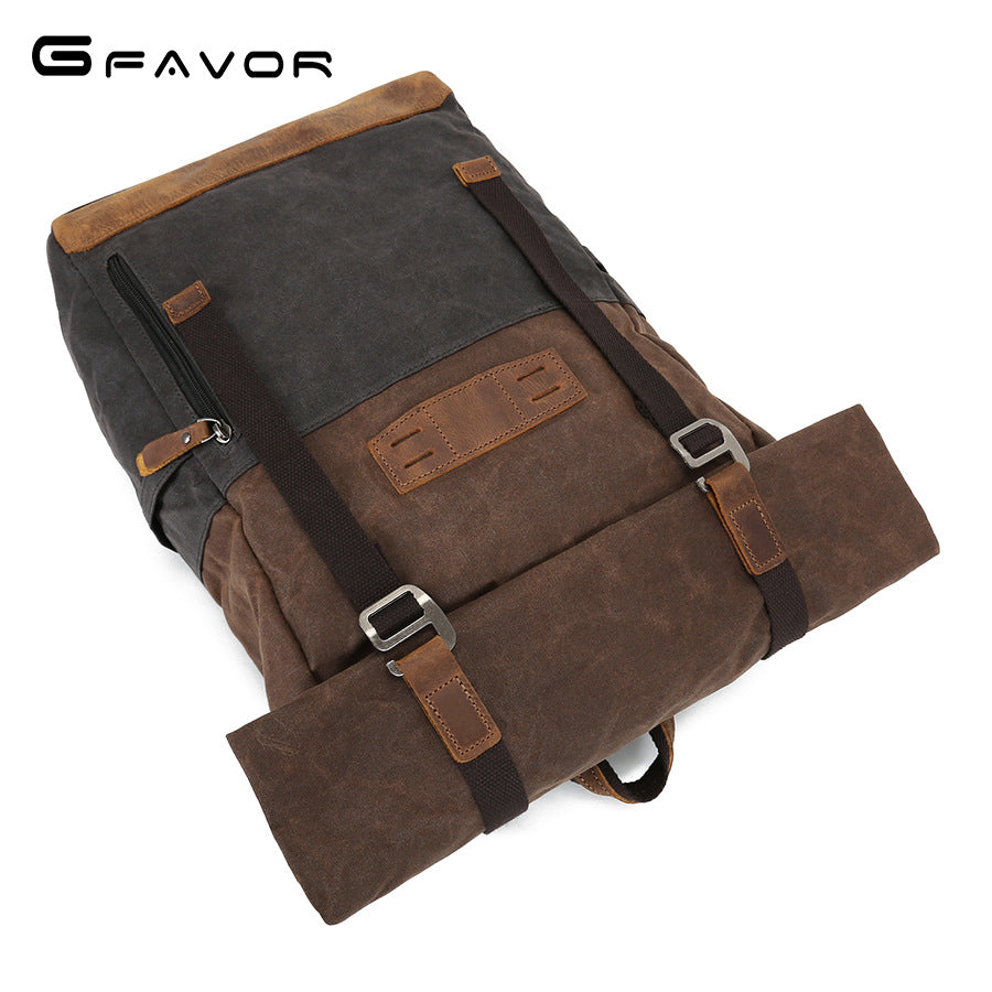 Men's Vintage Canvas Oil Wax Mountain Climbing Backpacks