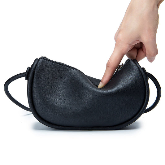 Women's Dumpling Simple Genuine Leather Artistic Retro Crossbody Bags