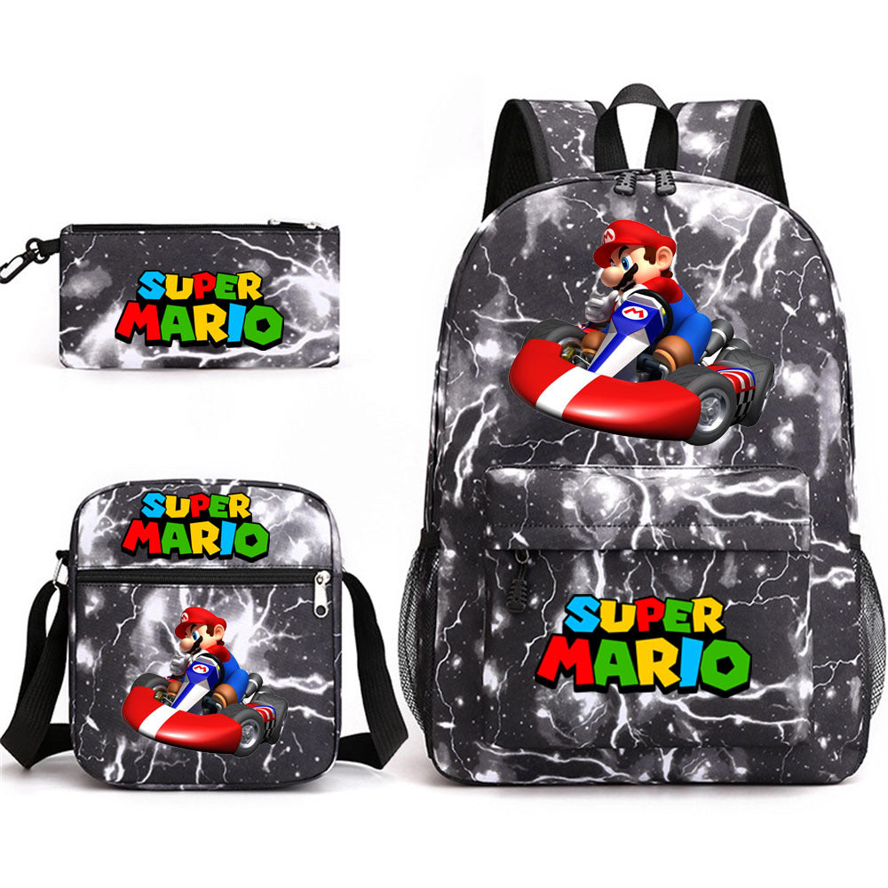 Game Mario Super Mary Three-piece Cartoon Middle School Students' Schoolbags