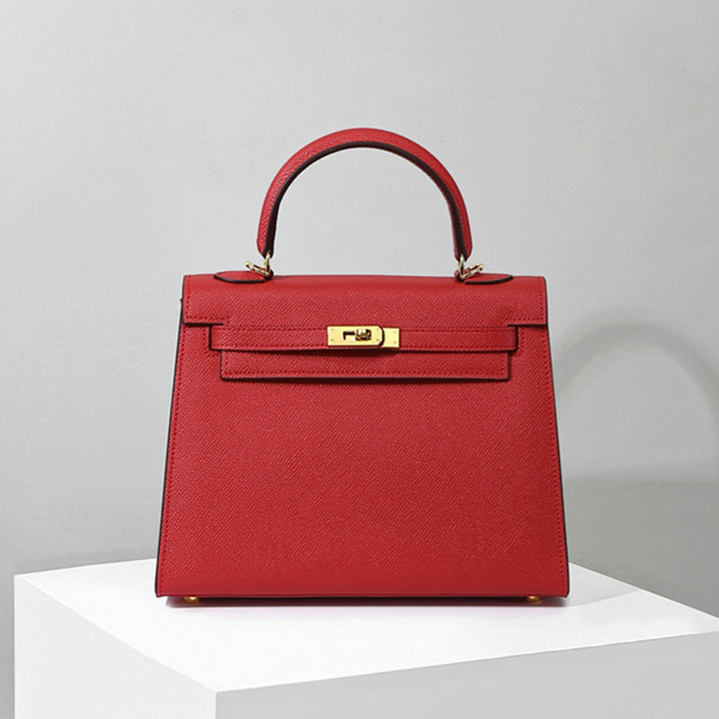 Women's Genuine Leather Advanced Texture Palm Print Kelly Crossbody Bags