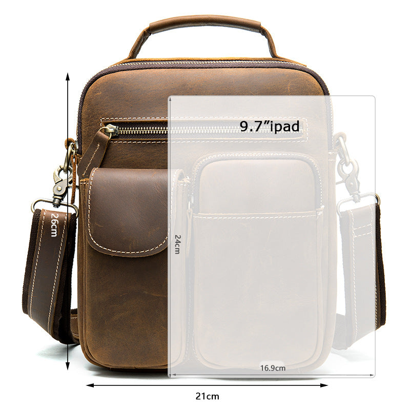 Men's Horse Leather High-grade First Layer Cowhide Men's Messenger Bags