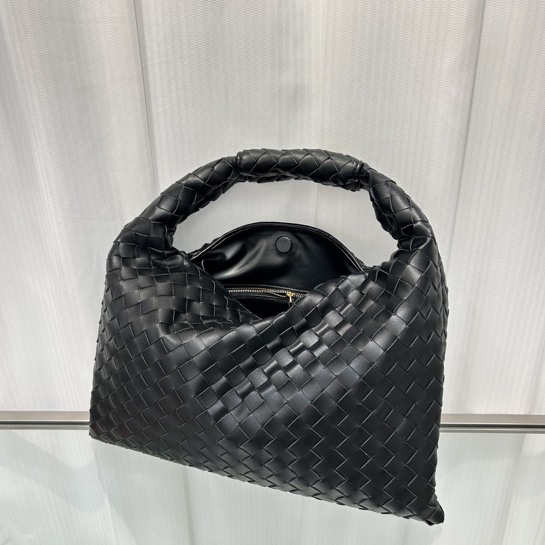 Women's Authentic Leather Weave Large Korean Style Bags