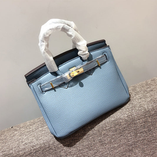 Fashion Classy Litchi Grain Latch Big Handbags