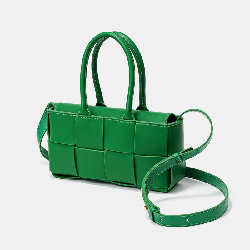 Women's Korean Genuine Leather Woven Design Fashion Bags