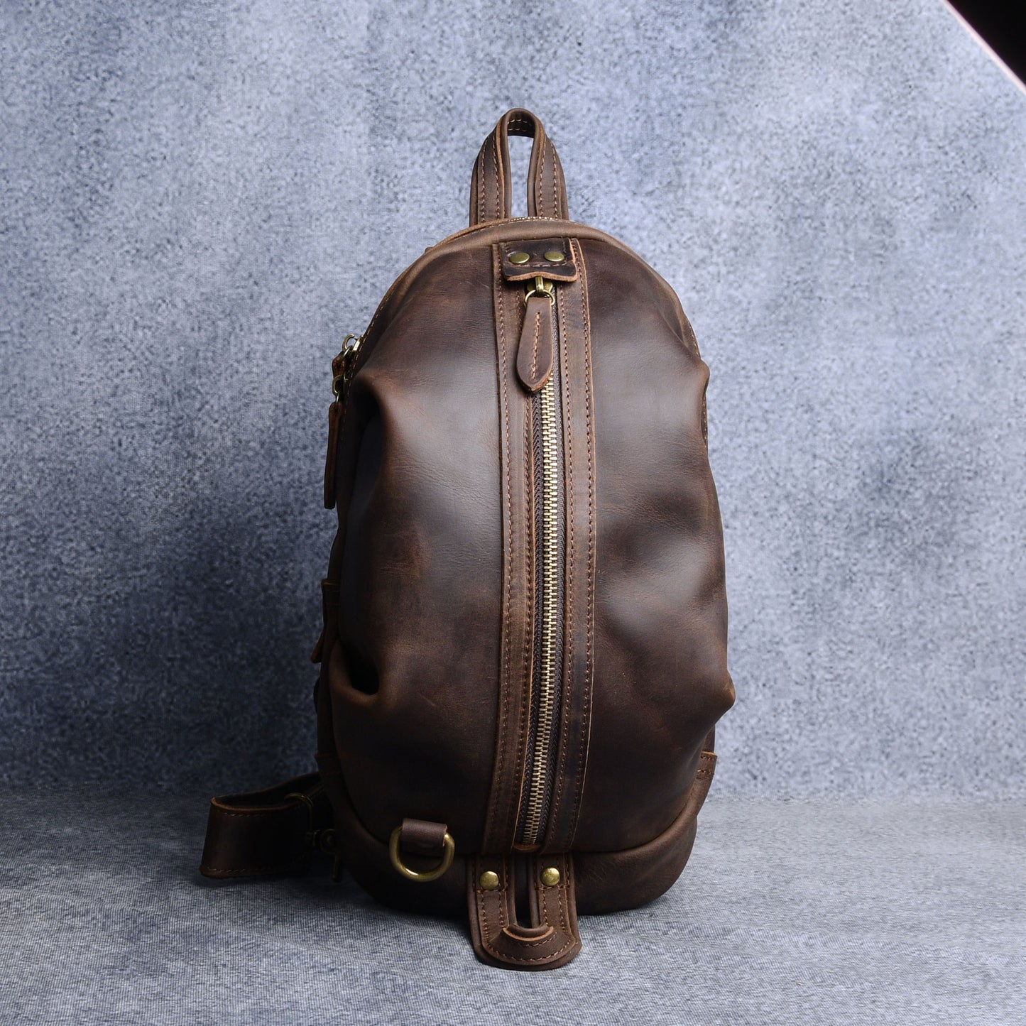 Men's Leather Genuine First Layer Cowhide Personalized Men's Chest Bags