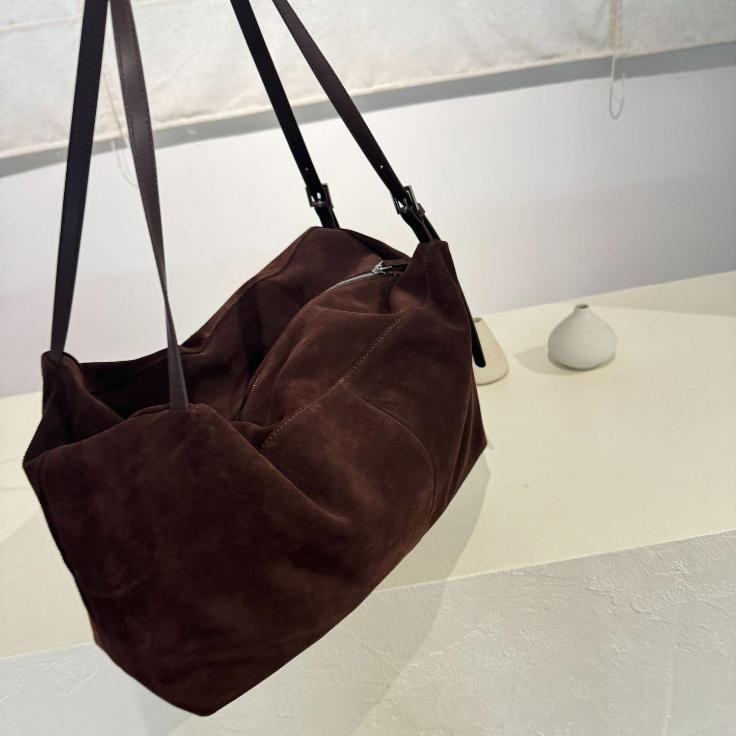 Women's Niche Idle Style Suede Frosted Cattlehide Shoulder Bags