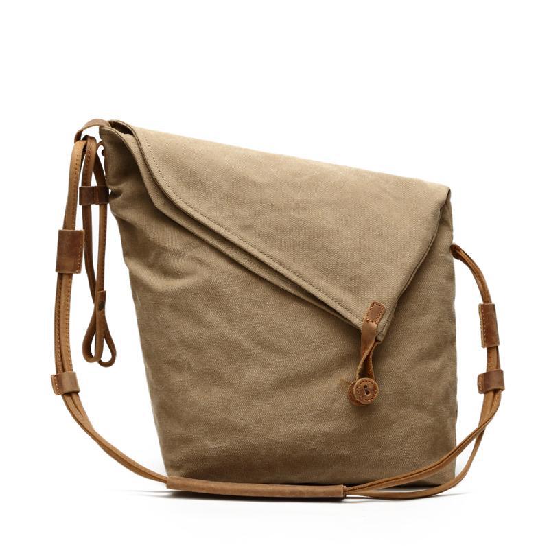 Men's Crazy Horse Leather Canvas Artistic Retro Bags