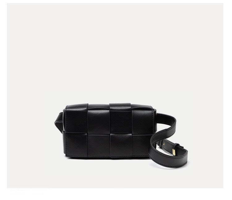 Authentic Leather Weave Female One Gold Bags