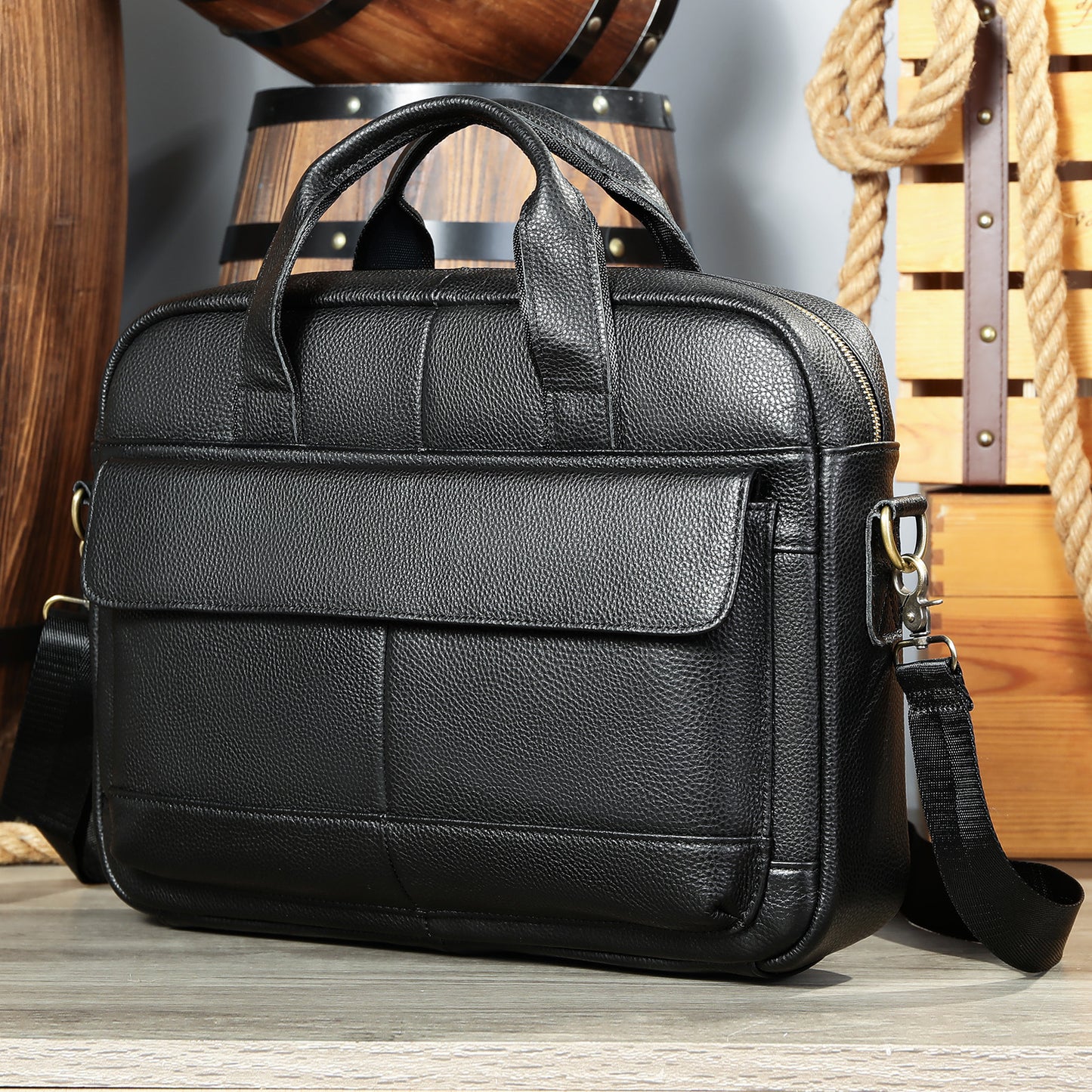 Men's Genuine Leather Large Capacity Computer Business Men's Briefcases