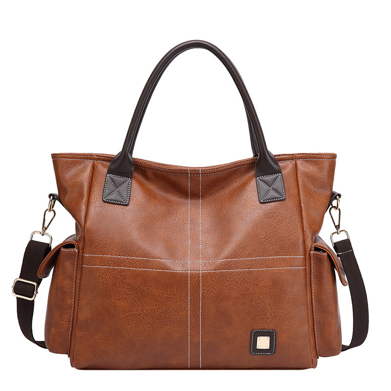 Women's Large Capacity Soft Leather Mature Elegant Shoulder Bags