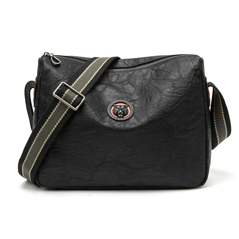 Men's Leather Horizontal Leisure First Layer Cowhide Men's Shoulder Bags