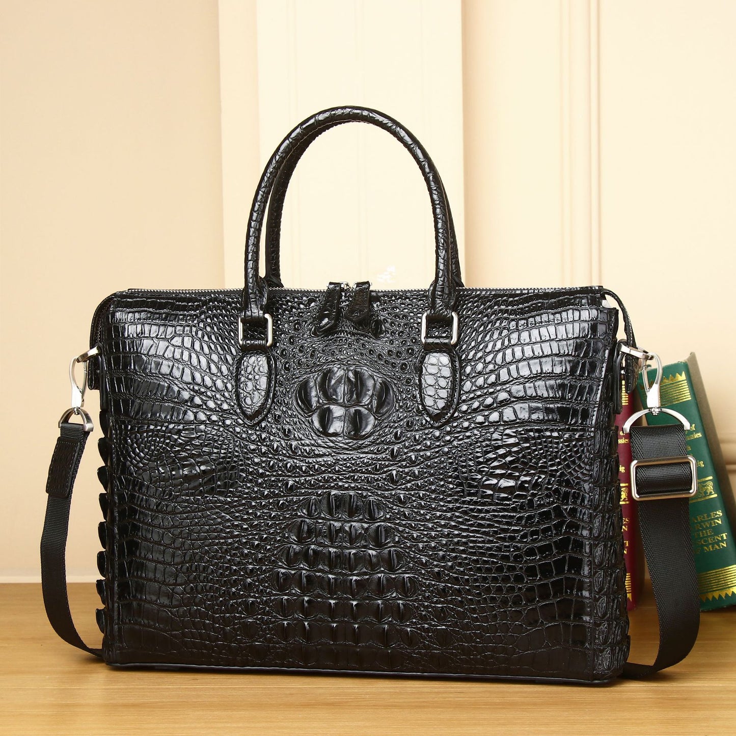 Men's Crocodile Pattern Business Large Capacity Computer Men's Briefcases