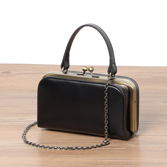 Women's Genuine Leather Arc Box Mini Portable Shoulder Bags
