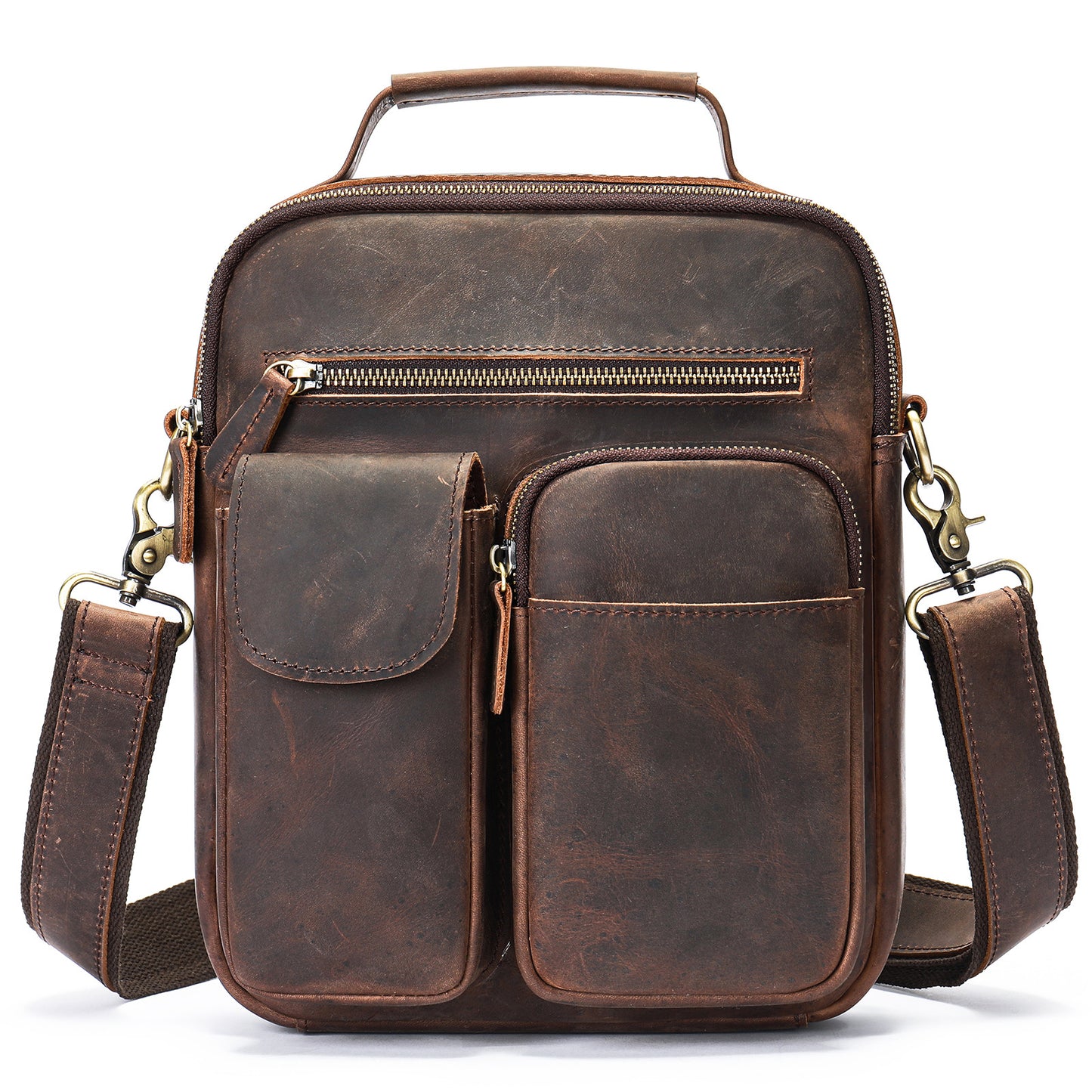 Men's Layer Cowhide Large Capacity Crazy Horse Men's Messenger Bags