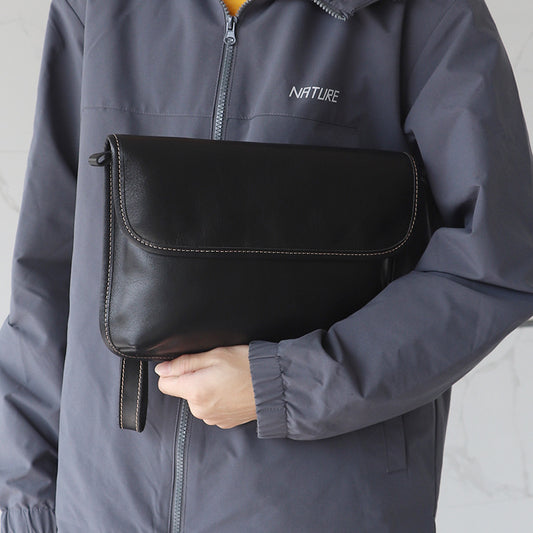 Men's Street Fashion First Layer Cowhide Vegetable Men's Shoulder Bags