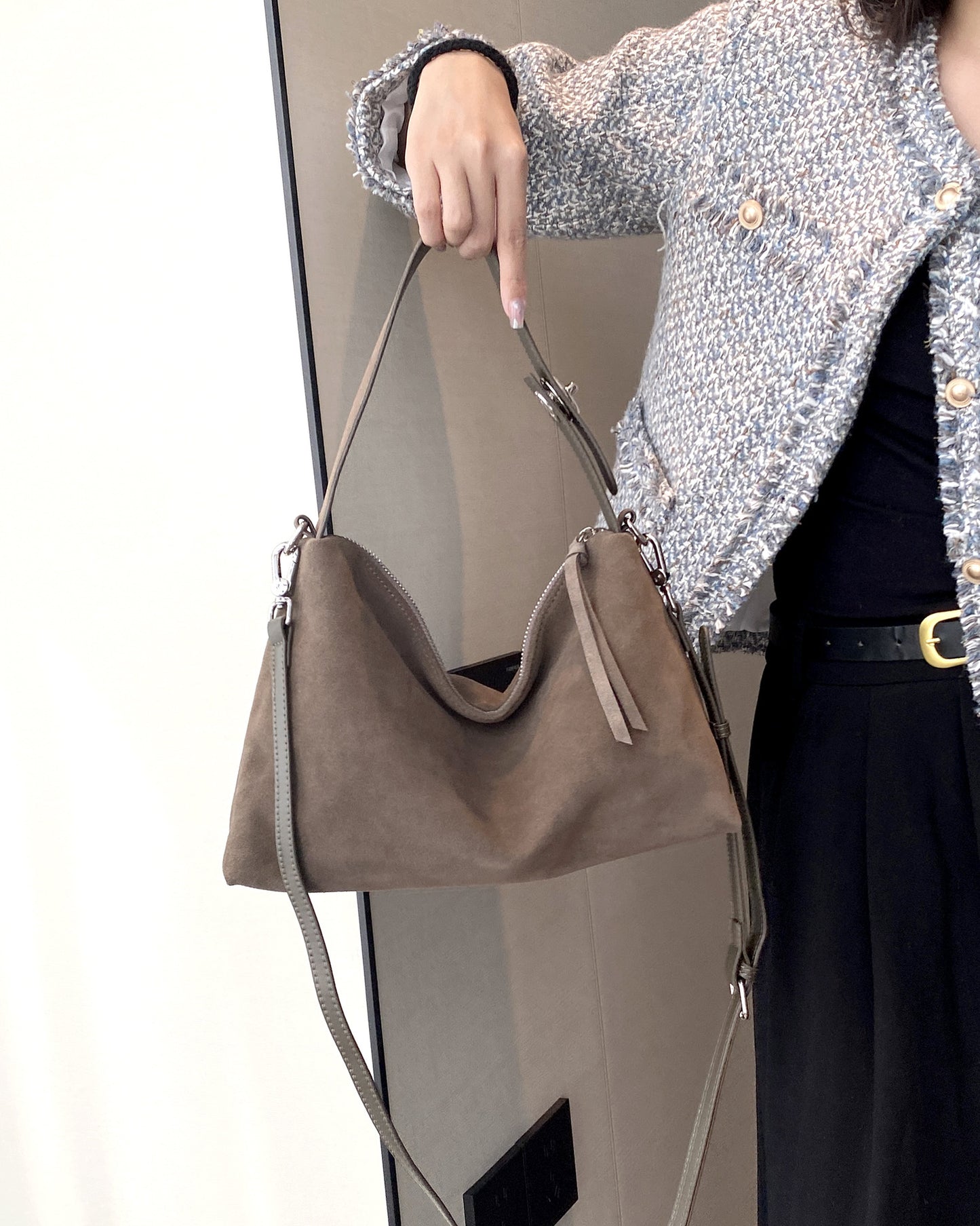 Cowhide Frosted Soft High-grade Sense Niche Dumpling Popular Fashion Shoulder Bags