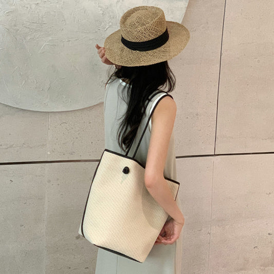 Women's Vacation Style Simple Commute Large Mother Shoulder Bags