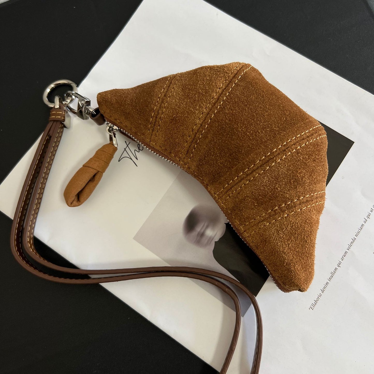 Women's Leather Halter Croissant Style Matte Mini Phone Bags