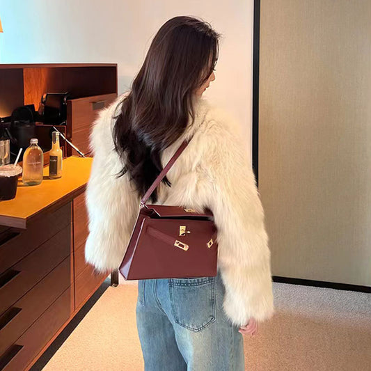 Women's Goat Pattern Retro Commuter Kelly Strap Detachable One Underarm Crossbody Bags