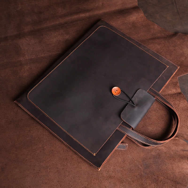 Men's Horse Leather Business Computer Conference First Men's Briefcases