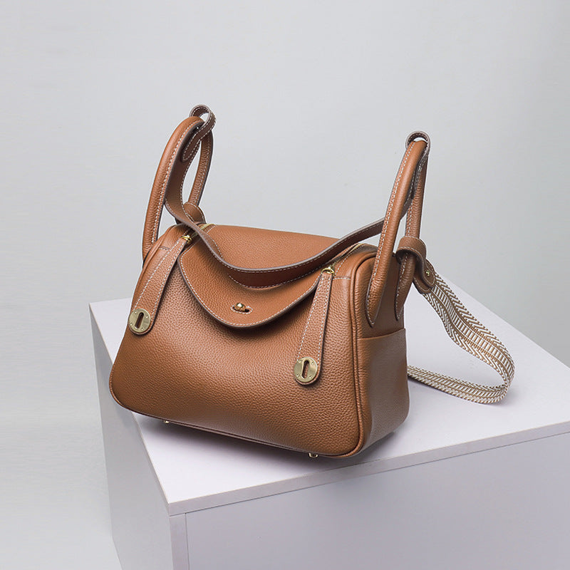 Women's Layer Cowhide Doctor Lindy Medical Box Leather Shoulder Bags