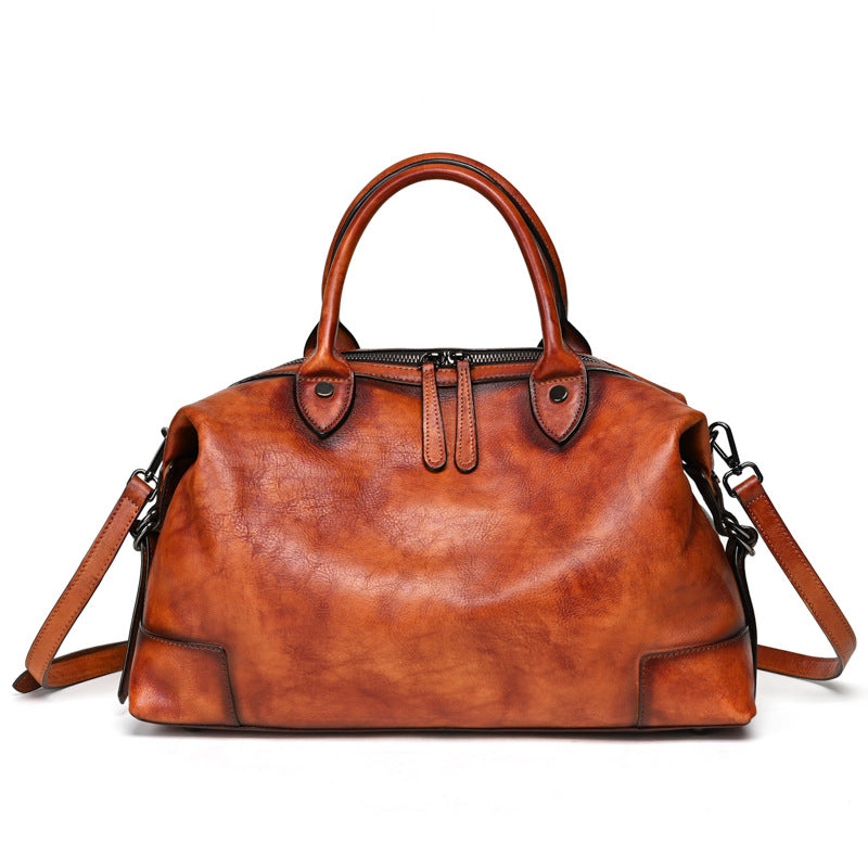Women's First Layer Cowhide High-grade Retro Rub Handbags