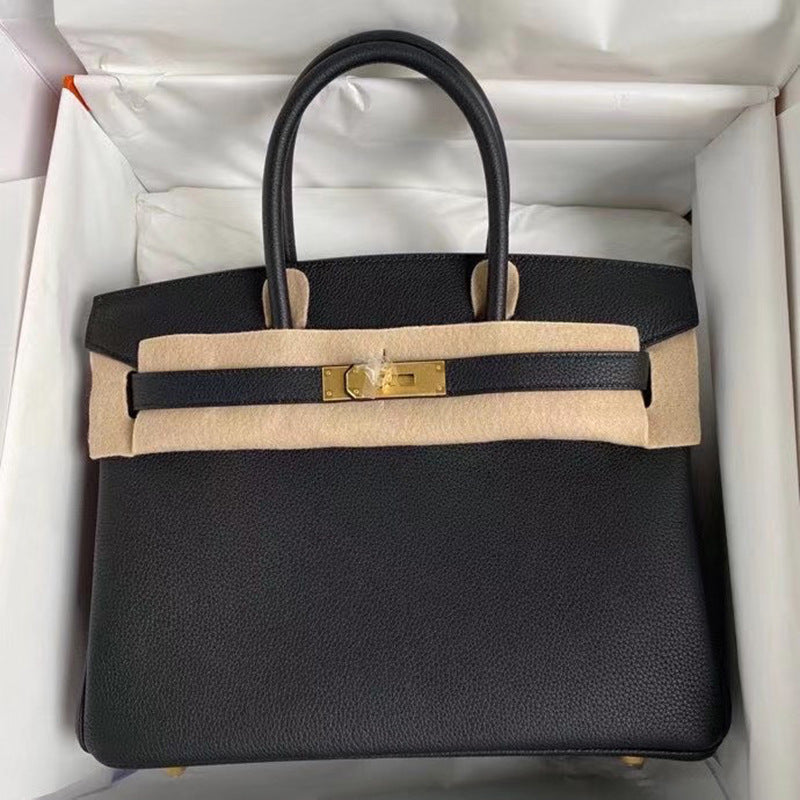 Women's Cowhide Genuine Leather Portable High-grade Simple Handbags
