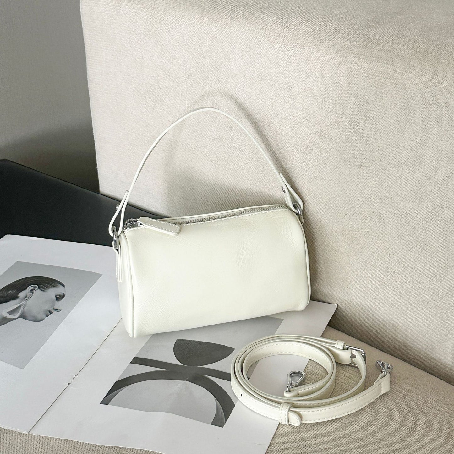 Women's First Layer Leather Fashion Simple Practical Soft Shoulder Bags