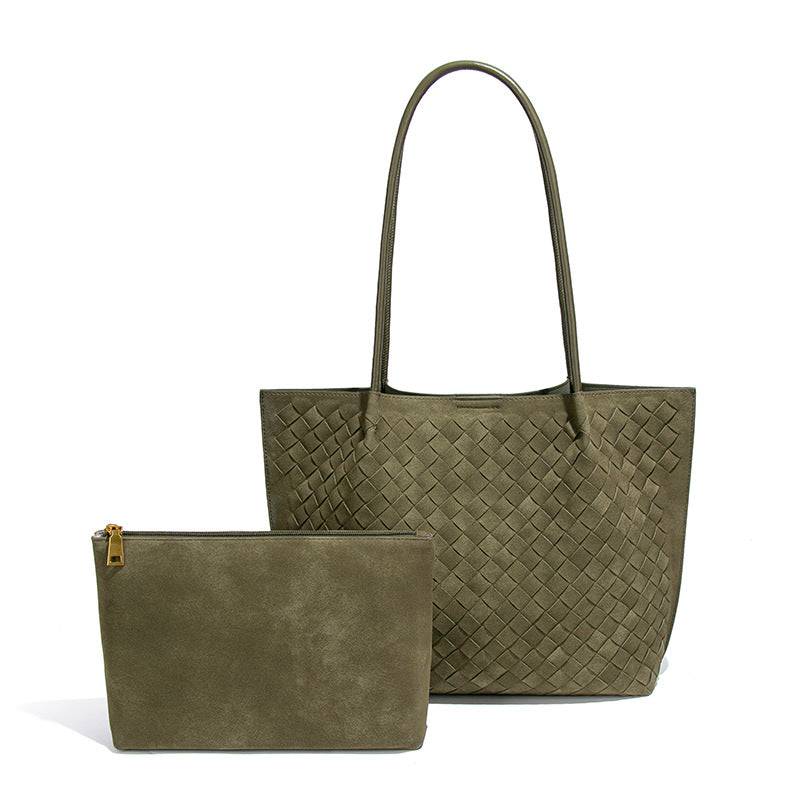 Hand-woven Underarm Large Capacity Frosted Vintage Tote Bags
