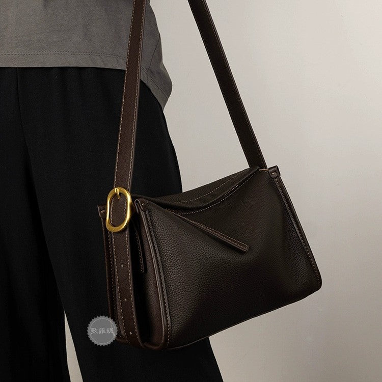 Women's Advanced Texture First Layer Cowhide Pillow Crossbody Bags