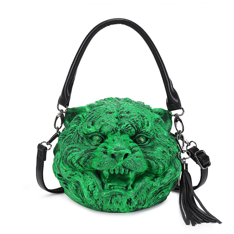 Women's Halloween Personalized Three-dimensional Tiger Head Boys Crossbody Bags