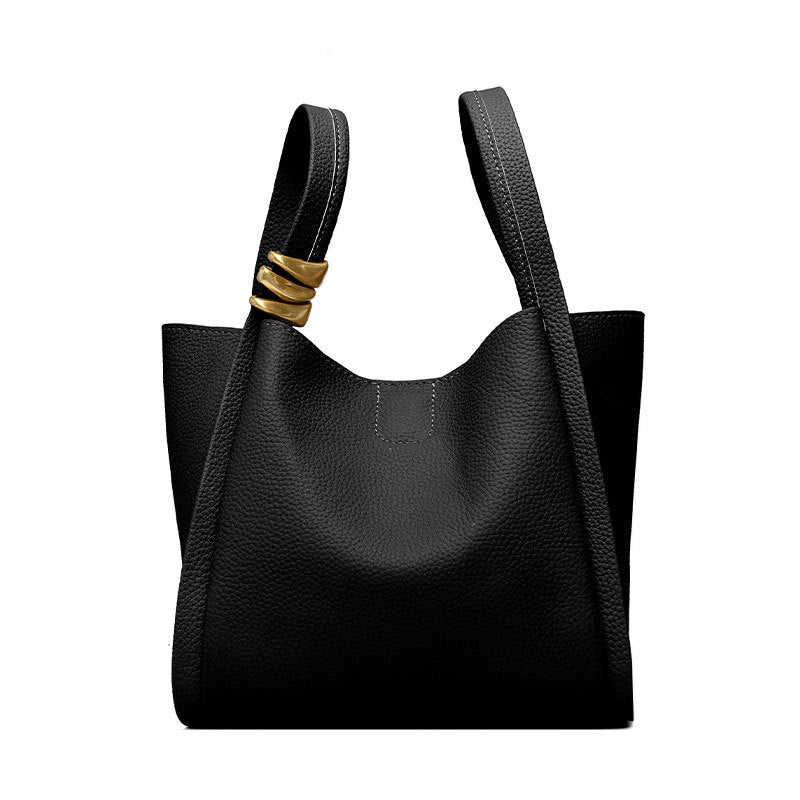 Spring Fashion Simple Soft Leather High-grade Bucket Bags