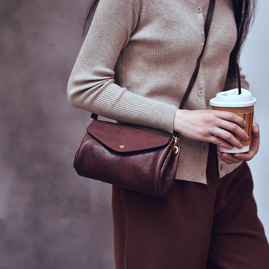 Women's Leather Lightweight Organ Mobile First Layer Shoulder Bags