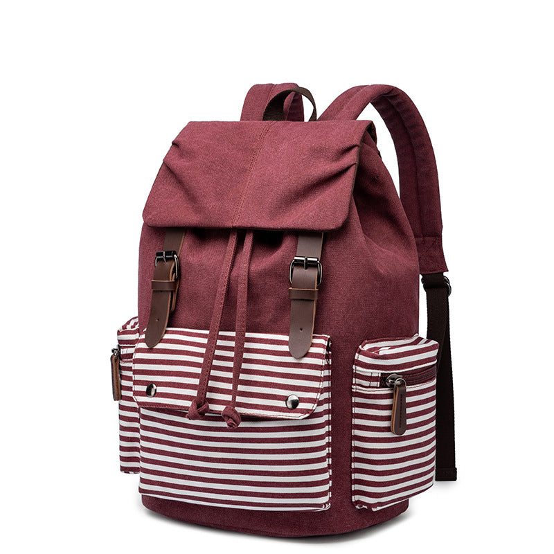 Canvas Large Capacity Color Matching Street Backpacks