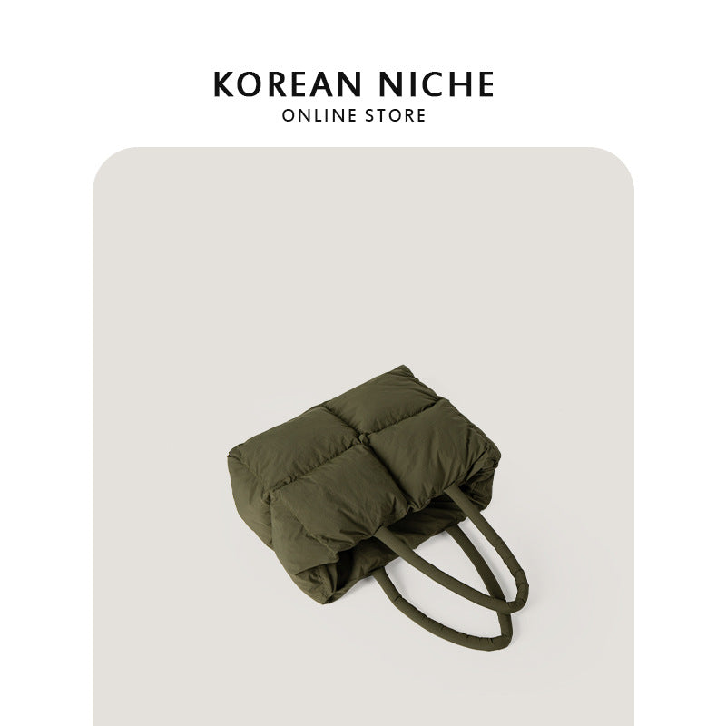 Nylon Niche Plaid Idle Style Large Shoulder Bags
