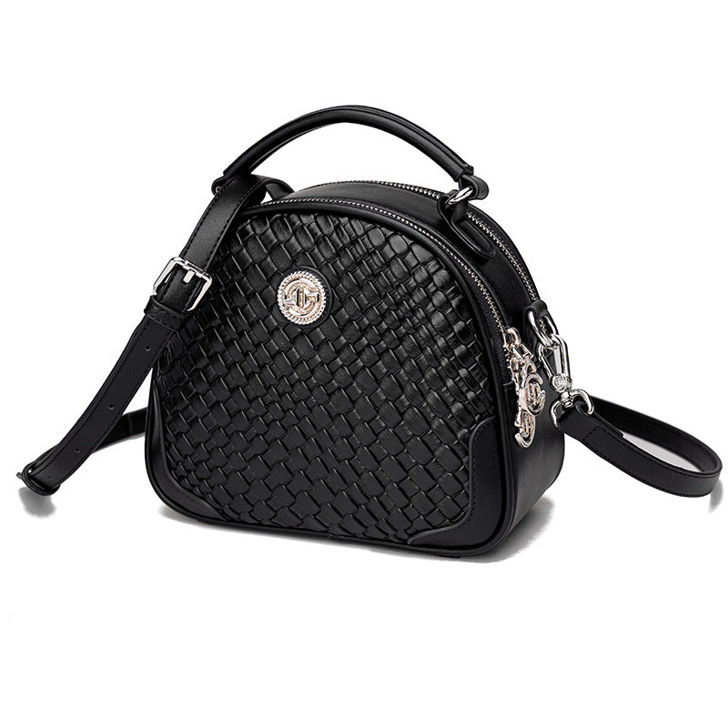 Women's Ge Lauder Woven Pattern Round Commute Crossbody Bags