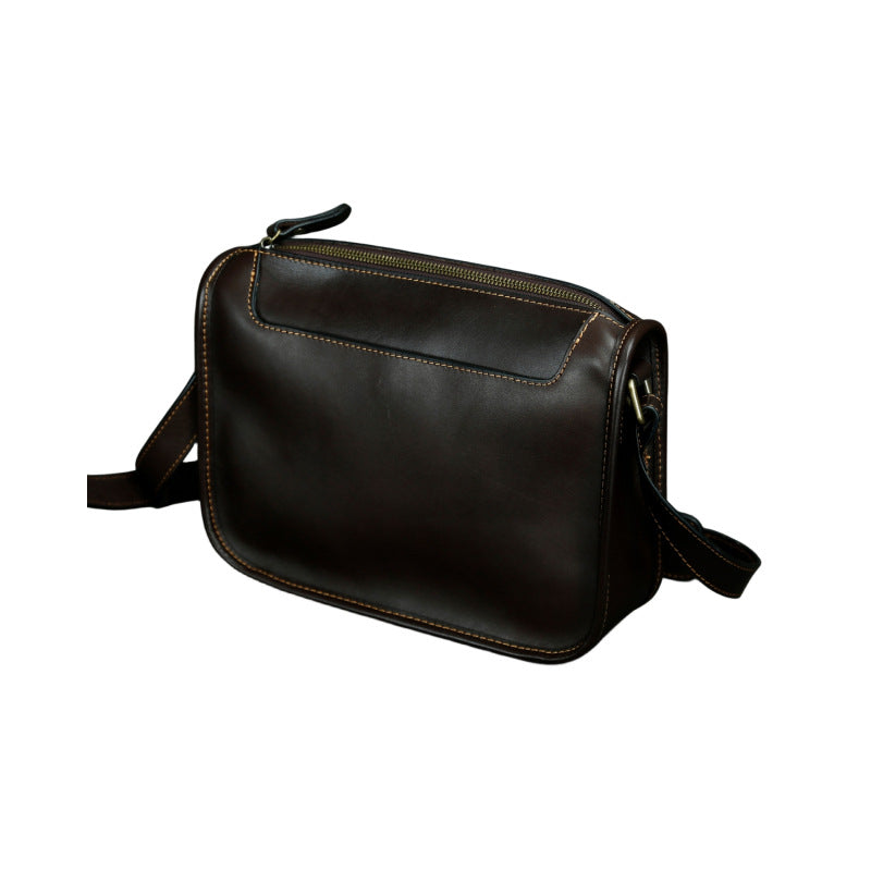 Women's & Men's Layer Cowhide Handmade Crazy Horse Leather Men's Shoulder Bags